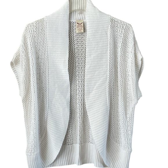 Faded Glory White Cardigan Sweater with Textured Knit Size Large - Picture 1 of 9